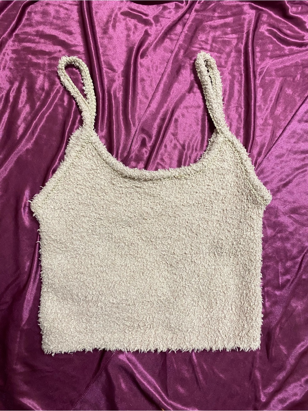 Cozy Cream Fuzzy Tank Top - Women's XS  Camisole